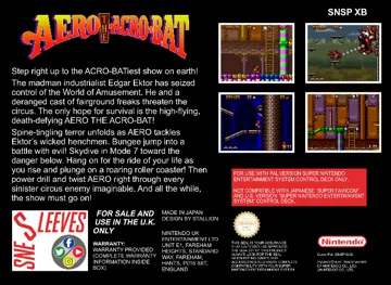 Aero the Acro-Bat (Europe) box cover back